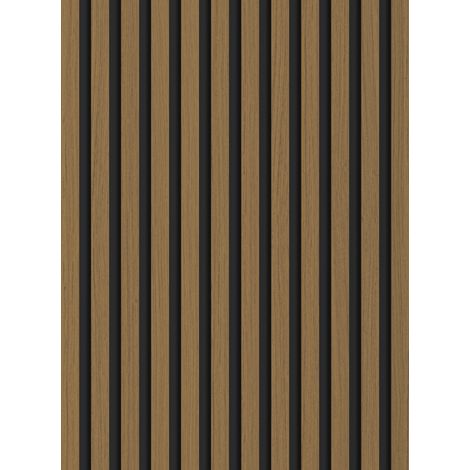 Mexen Lam-B muestra de lamas de pared 275 x 30 cm, tablero HDF 4 mm, chapa t茅cnica, Teca Dorada - S100-014-S (1/5)