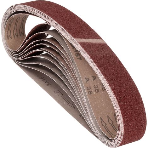 10 Pcs Bandes Abrasives 38mm x 762mm 36 Grain Papier De Verre (1/5)