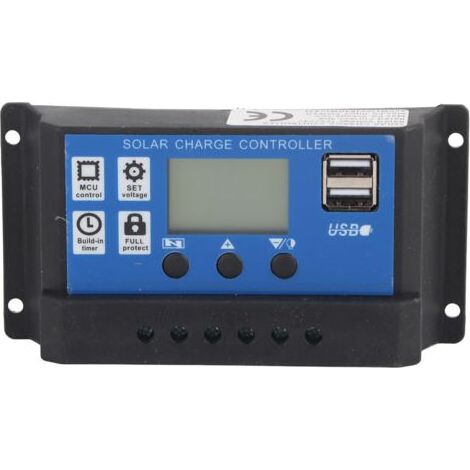 Contrôleur de charge solaire 30 A, affichage numérique, compteur photovoltaïque, régulateur intelligent (1/4)