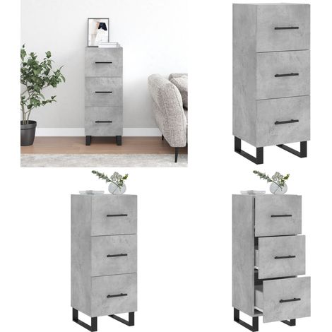 Sideboard Betongrau 34,5x34x90 cm Holzwerkstoff - Sideboard - Wohnzimmermöbel - Holzmöbel - Grau - Modernes Design - Home & Living (1/5)