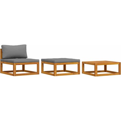 Maison Exclusive - Set Divani da Giardino 3 pz con Cuscini in Massello di Acacia