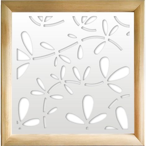 FLOREUS - Modules décoratifs en bois et PVC - Couleur : blanc - Dimension : 73x73 cm