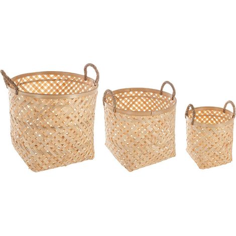 Aufbewahrungskörbe NATURAL, Bambusgeflecht, 3er-Set (1/4)