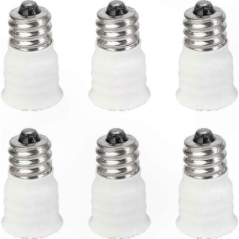 E12-auf-E14-Fassungsadapter – 6er-Pack weiße Konverter für LED-Lampen, Fassungswechsler für Leuchten (1/5)