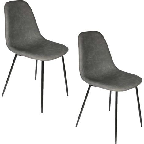 Lot de 2 chaises effet vintage AMBER (1/4)