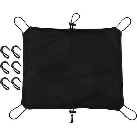 Filet à bagages imperméable, filet à bagages élastique, robuste, extensible, filet de transport sécurisé, 40 x 40 x 30 cm pour porte-bagages, cargo (noir) (1/5)