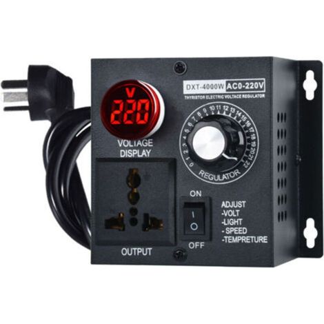 Régulateur de tension électronique Ac220 V 4000 W - Régulateur de tension - Régulateur de vitesse - Avec prise européenne- (1/4)