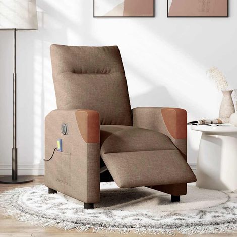 Maison Exclusive - Massagesessel Elektrisch Braun Stoff