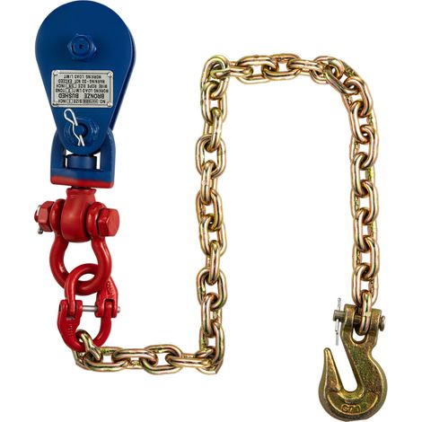 VEVOR Bozzello a strappo da 2 tonnellate, blocco per sartiame a strappo, bozzello a puleggia singola da 3 "con gancio girevole, catena G70, cavo metallico da 3/8"