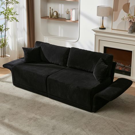 Canapé-lit en tissu contemporain, convertible et pratique – Sofa escamotable confortable pour salon, bureau ou studio, canapé 2 places pliable, parfait pour petits espaces. (1/5)