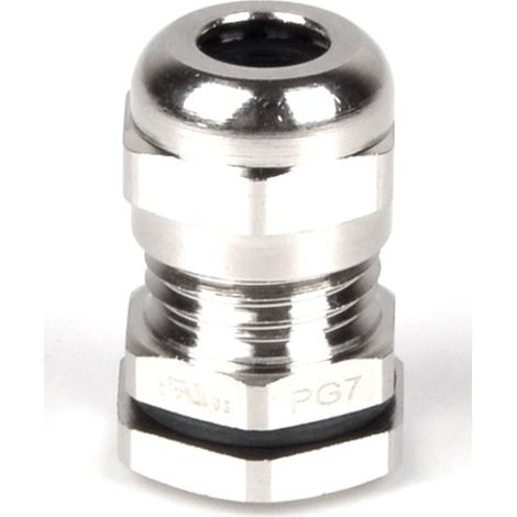 Presse-étoupe PG9 en Laiton nickelé pour câble de 4mm à 8mm, avec contre-écrous, IP68 ( Prix pour Sachet de 5 )