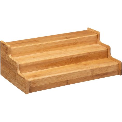 5Five Simply Smart – Étagère à épices extensible en bambou écologique – 3 niveaux – Dimensions 32,5 à 50 cm – Accès rapide pour rangement cuisine (1/5)