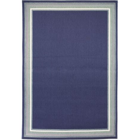 Tapis extérieur kilim 120x170 bleu rectangle CASADA 13 (1/4)