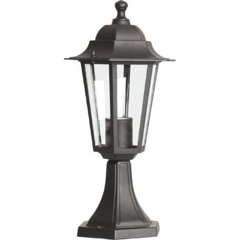 Borne Lumineuse Extérieure 60W E27 Plastique Noir ELINA (1/2)