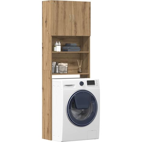vidaXL Mobile Lavatrice Rovere Artigianale 64x24x190 cm in Truciolato