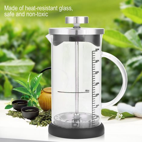 Cafetière à piston avec poignée en verre (1/5)