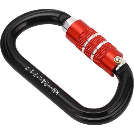 Mousqueton d'escalade en aluminium durable, mousqueton à vis léger et robuste en forme de O pour l'alpinisme et l'escalade. (1/5)