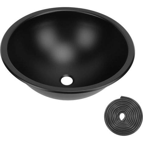 Évier rond 400x160mm en acier inoxydable 304 avec vidange de 40mm, salle de bain pour bateau caravane RV. (1/5)