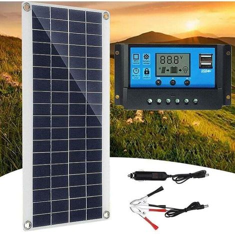 8W 12V Solar Panel Kit, Battery Charger Kit with 60A Solar Charge Controller for RV, Yacht, Outdoor, Garden, Lighting