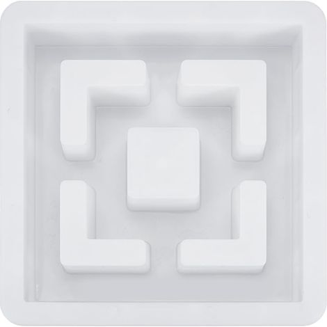 Moule pour Blocs de Béton Moules à Briques en Plastique pour Béton Moule à Briques Double Carré pour L'Architecture L'Aménagement Paysager et les Travaux Publics Blanc (1/5)