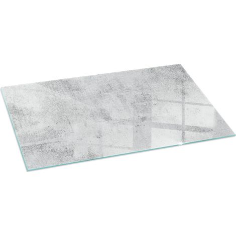 Plaque en verre trempé décorative de sol avec impression sous cheminée Texture béton brut 100x50 cm (1/5)