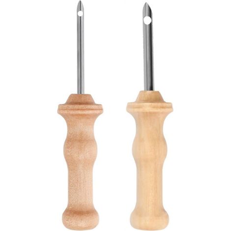Sollbry Broderie D'Aiguille de Poinçon, Punch Needle, Stylo de Broderie Aiguille de Poinçon, Aiguille de Poinçon, Stylo à Aiguille à Poinçonner à Broder avec Manche en Bois Portable, la Couture et la (1/5)