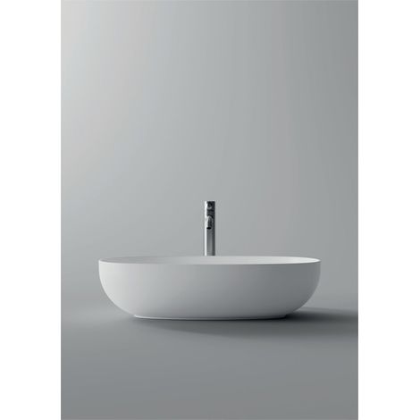 SCELTO DA DESIVERO Lavabo in ceramica ovale 60x35 h 15 bianco lucido da appoggio s/troppieno codice prod: DSV17985 (1/2)