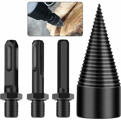 Déstockage Fendeuse de Bûches Fendeuse à Bois 42mm Foret Conique Foret À Bois pour Fendre du Bois Bois Outil de Coupe avec Tige Hexagonale, Queue Carrée, Tige Ronde - RWAccessoire pour fendeur de bûch (1/5)
