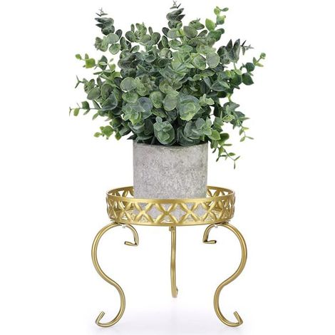 1 Support En Métal Pour Pot De Fleurs-Pour Intérieur Et Extérieur-Doré(Plante Non Incluse)[CA89] (1/5)