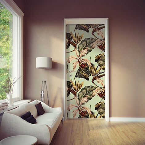 Sticker Mural Plantes Colorées, 204 cm X 83 cm, Déco Intérieure Maison (1/4)