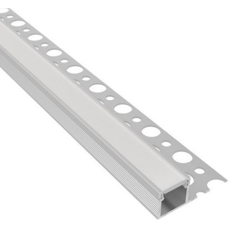 Evotrade – Profilé pour tube LED 2 mètres – Aluminium pour carrelage et surfaces planes – Goulotte avec diffuseur opalin – Éclairage moderne sous meuble