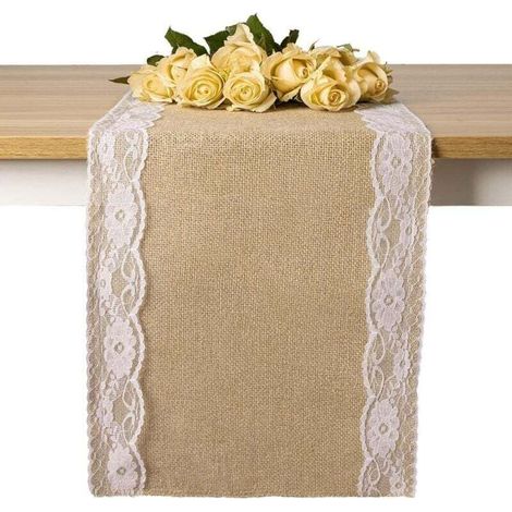 Rouleau de Toile de Jute 10m x 30cm Chemin de Table Mariage Vintage Décoration Rustique Jardin (1/4)