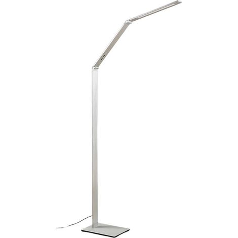 LED-golvlampa "Nicano" aus aluminium / grå / zink für arbetsrum / kontor von Lucande