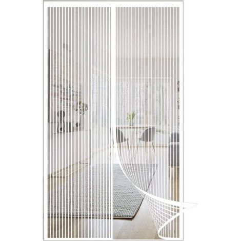 Magnetic mosquito net door, fly screen door curtain, magnetic closure mosquito net door, automatic closing, 120x210CM white