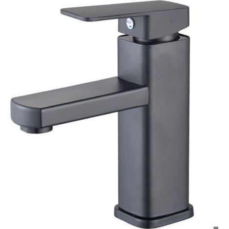 Robinet Lavabo Cascade Noir, Haut Mitigeur Vasque à Poser Salle de Bain, Eau Chaude et Froide Disponible (1/3)