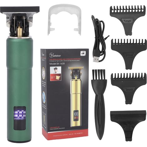 Tondu Pro Sans Fil, Tondeuse à Cheveux Électrique Professionnelle avec Écran LCD, Kit Coupe Homme Rechargeable Vert Foncé (1/5)