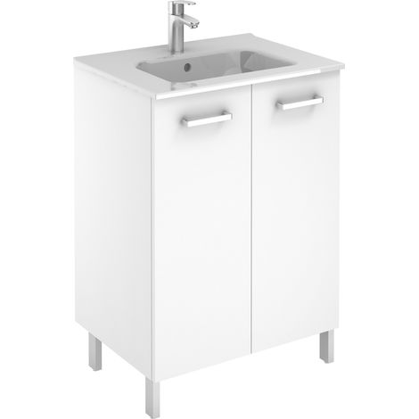 Möbel mit Türen Ancoflash Color 2 – Weiß Larg 600 – Einzelwaschbecken – 2 Türen
