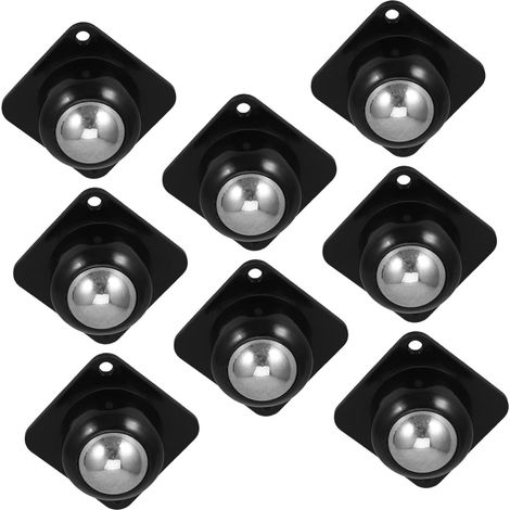 de 8 roulettes pivotantes adhésives noires en PP et acier (1/5)