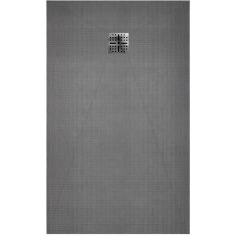 Plato de ducha alicatable 160x80cm con desagüe horizontal - Rejilla Cromada