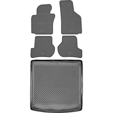 Set di tappetini in gomma per auto e tappetino per bagagliaio per Volkswagen Golf V Kombi dal 2003 al 2009.