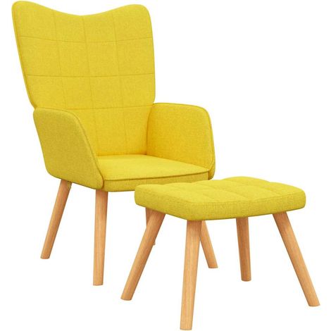 Maison Exclusive - Relaxsessel mit Hocker Senfgelb Stoff (1/5)