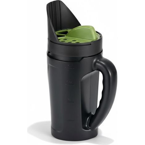 Épandeur Manuel, 2,5 l de capacité, épandage réglable sur 3 Niveaux 6-30 mm, Engrais et sel, Noir/Vert (1/5)