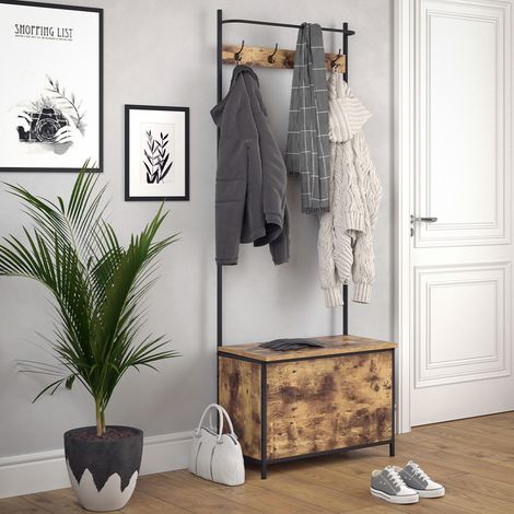 Armadio da ingresso Fyrk, Rovere rustico, 65 x 175 cm, Vicco