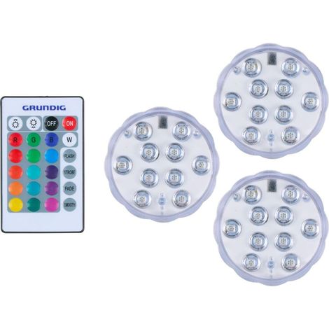 Spot sans Fil Set 3 Pièces - LED Spot avec Télécommande - Éclairage RGB avec Changement de Couleur - Spot Étanche IP65 - Lampe À Piles - 7 x 7 x 2,8 cm (1/5)