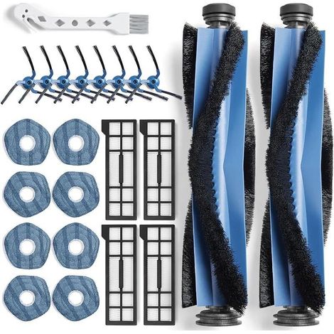 23-Piece Replacement Accessory Kit for Eufy X10 Pro Omni Vacuum Cleaner, Includes 2 Main Brushes, 4 Filters, 8 Cleaning Cloths, 8 Side Brushes, and 1 Cleaning Brush (1/5)
