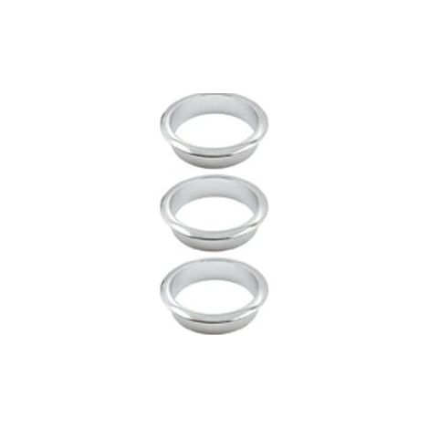 Desk Cable Channel - Decorative Ring for Furniture Wire Boxes, Desktop Computer Cable Management, 3 Pieces, (Shiny Silver) (1/5)