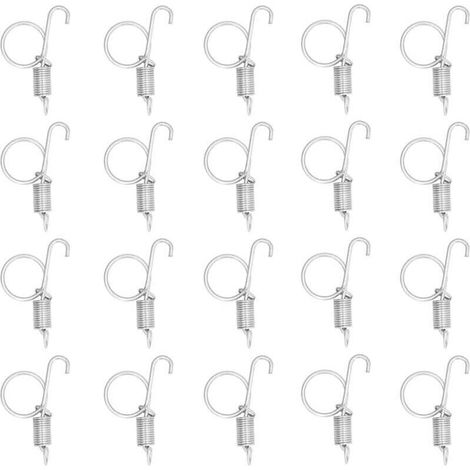 Lot de 20 crochets à ressort pour porte de cage en métal pour fixation de porte de cage pour lapin, équipement agricole 6 x 2,1 cm