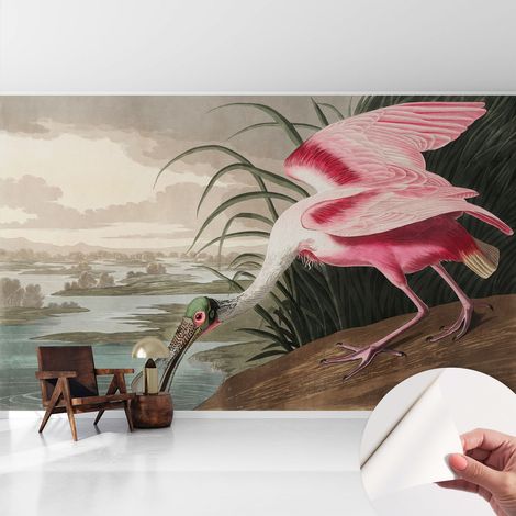 Selbstklebend Tapete - abwaschbar - Raumgestaltung Schlafzimmer Wohnzimmer Tapete Exotischer Vogel 416x254 cm (1/5)