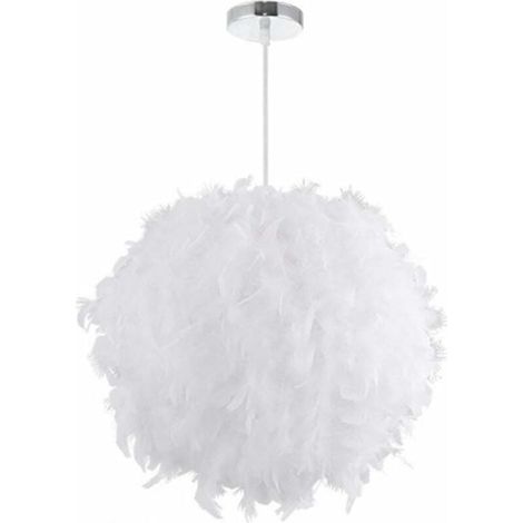 Lámpara colgante de plumas, 30 cm, E27, 40 W, color blanco, soleado (1/4)