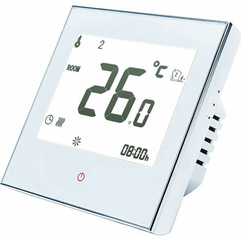 Termostato programmabile per riscaldamento a pavimento, con touchscreen intelligente, solo riscaldamento, termostatico, 95240V, bianco, senza Wi-Fi. (1/5)